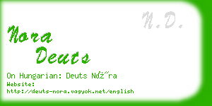 nora deuts business card